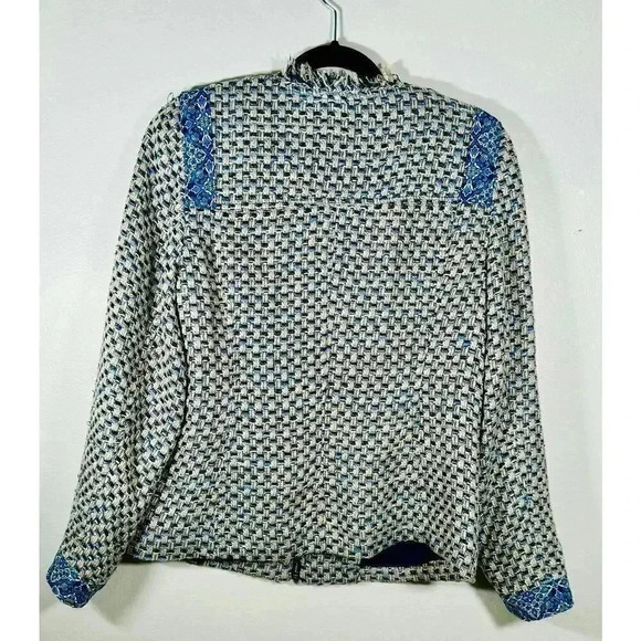 Chico's Tweed Jacket Size 1. Zip Front, lightweight - Picture 4 of 7